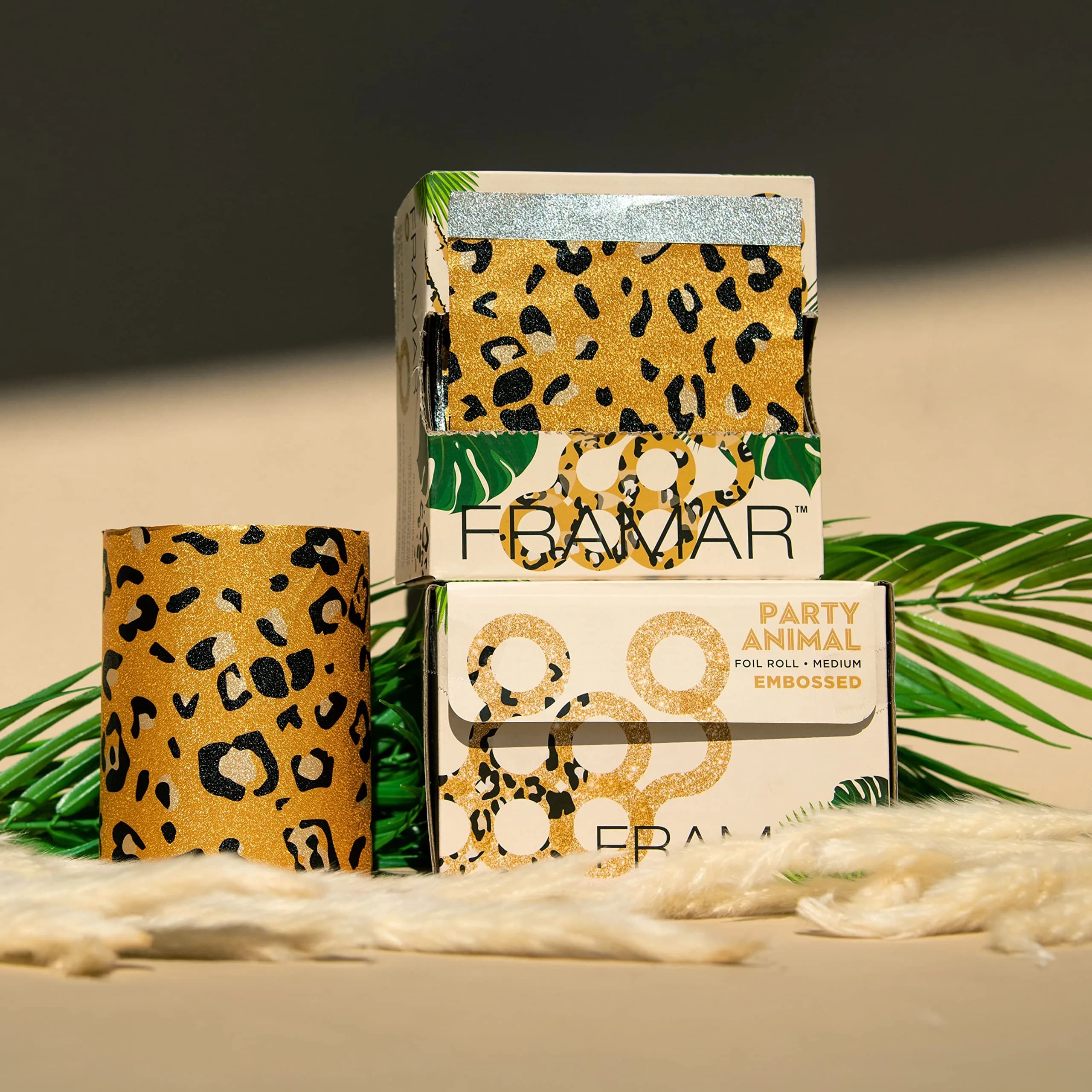 FRAMAR Party Animal Hair Foils For Highlighting, 500 Sheets | Fun Leopard Print Aluminum Foil - view 5