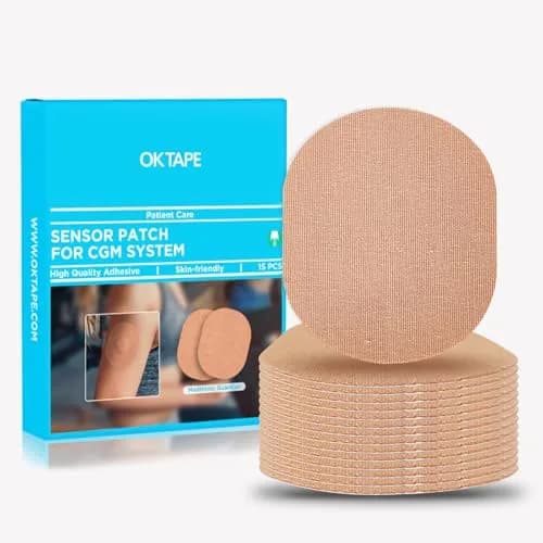 OK TAPE Adhesive Patches for Medtronic Guardian 15 Count (Pack of 1) Beige | Waterproof & Sweatproof CGM Patches thumbnail 1