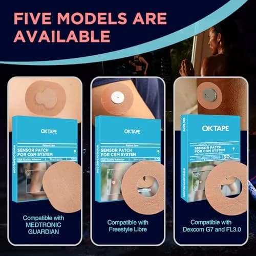 OK TAPE Adhesive Patches for Medtronic Guardian 15 Count (Pack of 1) Beige | Waterproof & Sweatproof CGM Patches thumbnail 7