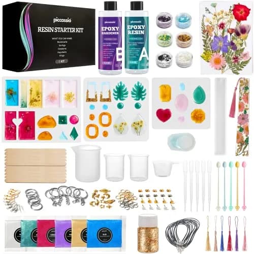 Piccassio Resin Jewelry Kit for Beginners | Complete DIY Craft Set with Molds & Tools thumbnail 1