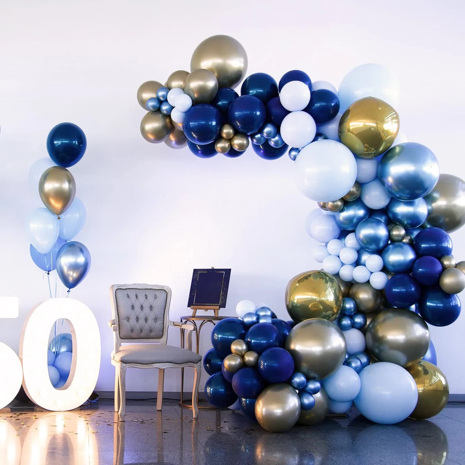 rubfac Navy Blue Balloons 129pcs Assorted Sizes | Party Garland Arch Kit for Birthday Baby Shower Wedding - view 5