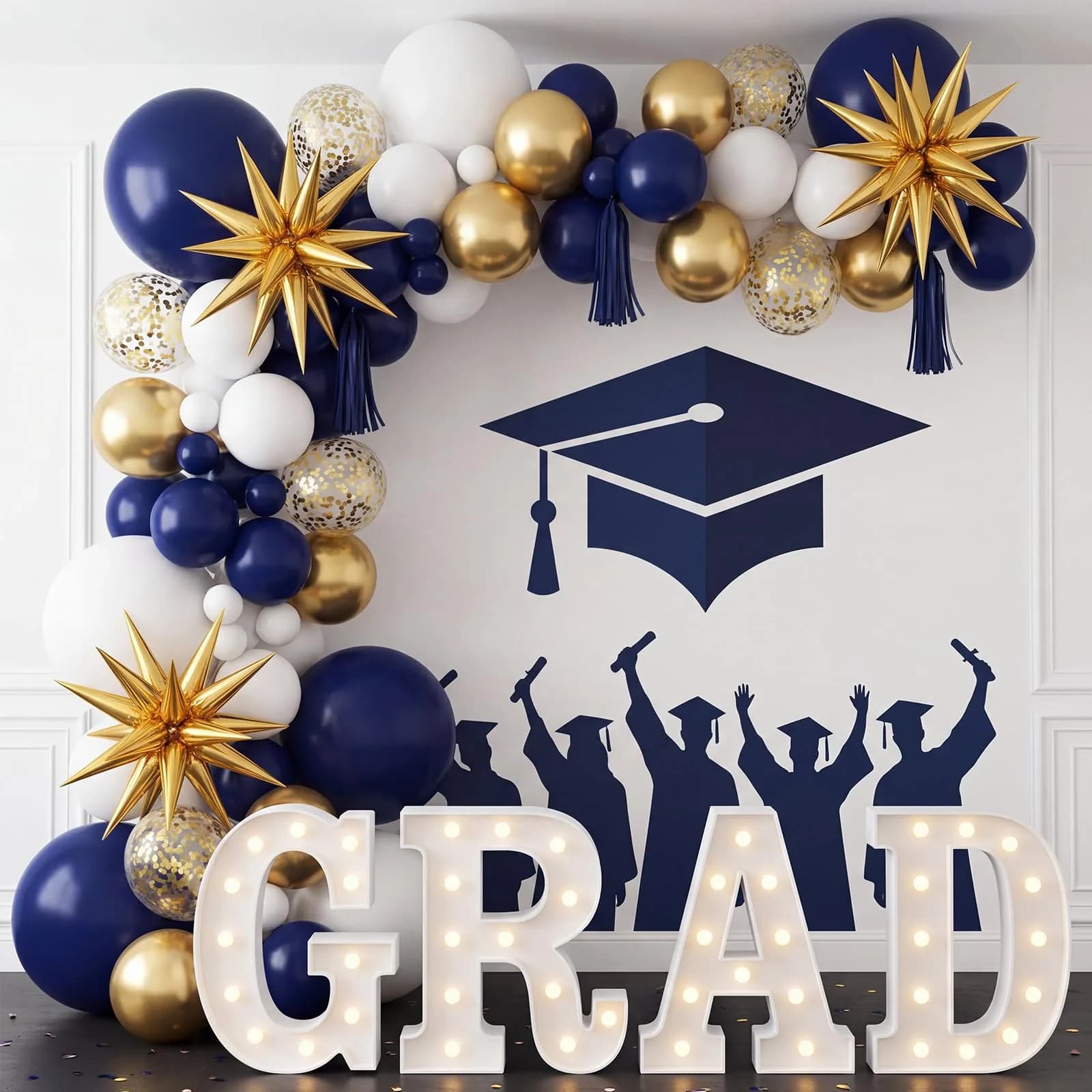 rubfac Navy Blue Balloons 129pcs Assorted Sizes | Party Garland Arch Kit for Birthday Baby Shower Wedding - view 6