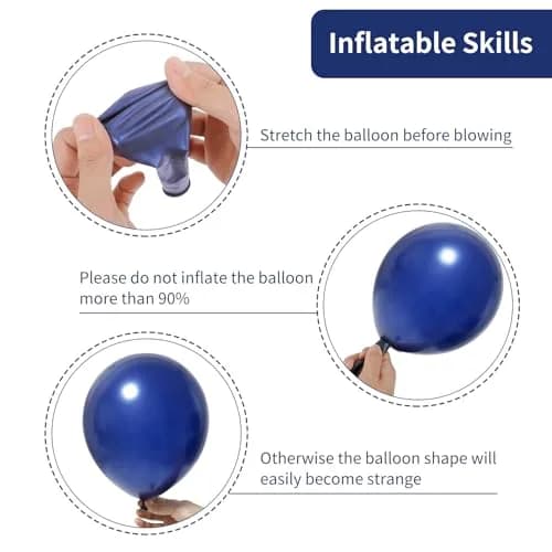 rubfac Navy Blue Balloons 129pcs Assorted Sizes | Party Garland Arch Kit for Birthday Baby Shower Wedding thumbnail 3