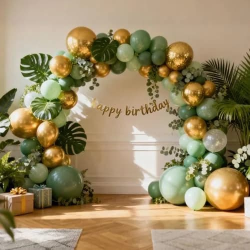 rubfac Gold Balloons Assorted Sizes Chrome Gold Balloon Arch Kit 129pcs | Party Decorations for Birthdays & Weddings thumbnail 5