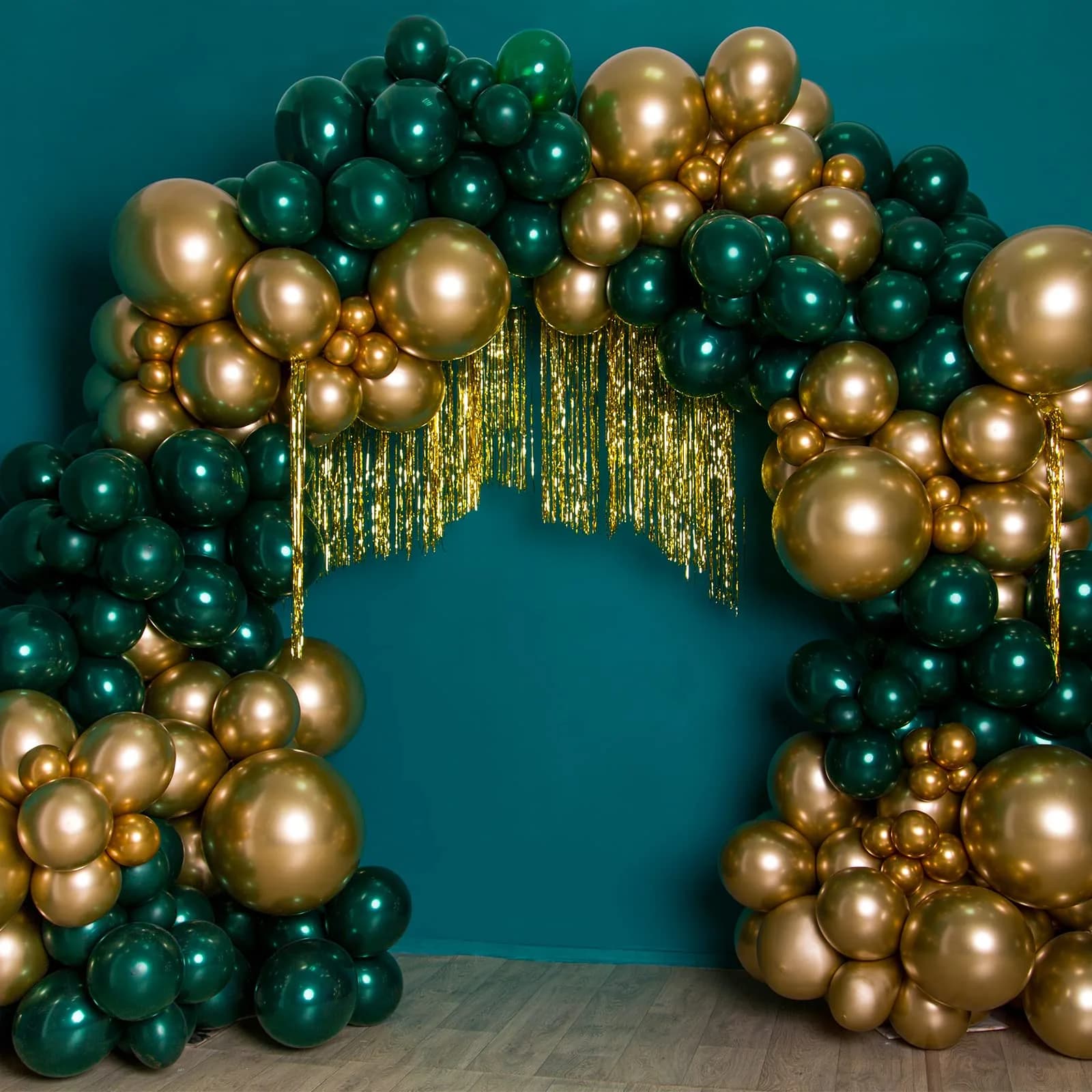 rubfac Gold Balloons Assorted Sizes Chrome Gold Balloon Arch Kit 129pcs | Party Decorations for Birthdays & Weddings - view 6