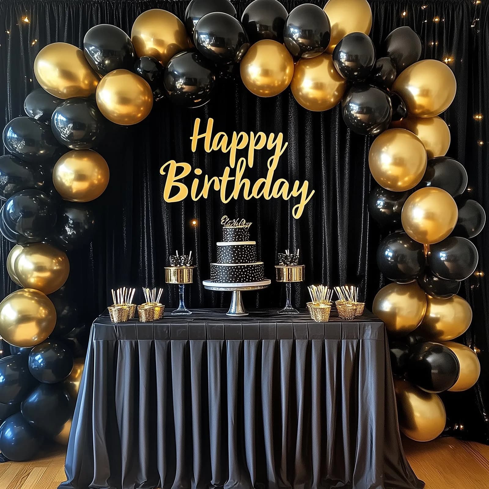 rubfac Gold Balloons Assorted Sizes Chrome Gold Balloon Arch Kit 129pcs | Party Decorations for Birthdays & Weddings - view 8
