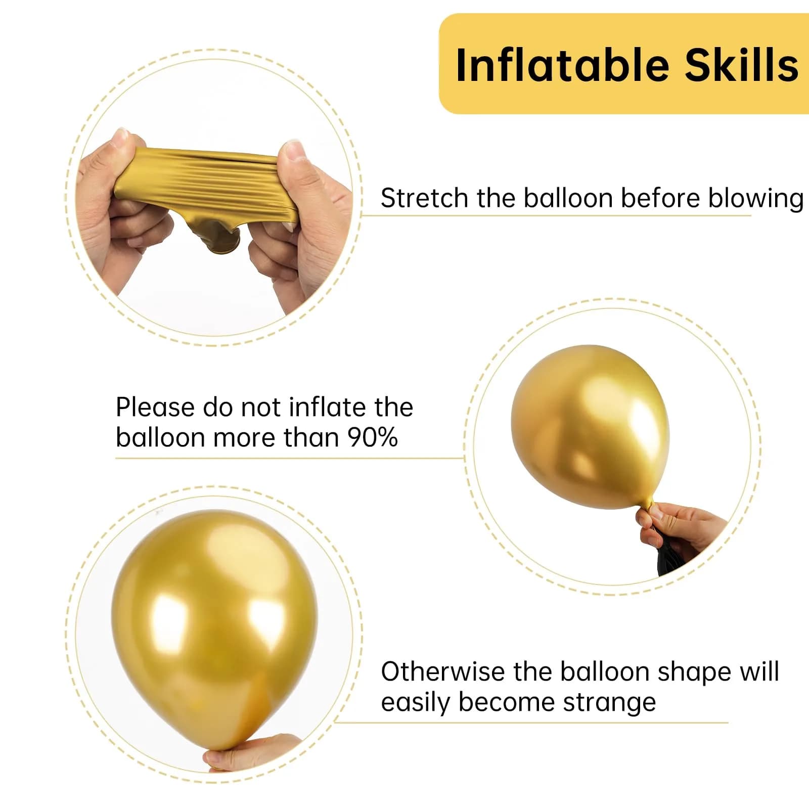 RUBFAC Chrome Gold Balloon Arch Kit 129pcs | Shimmering Gold Party Decorations - view 3