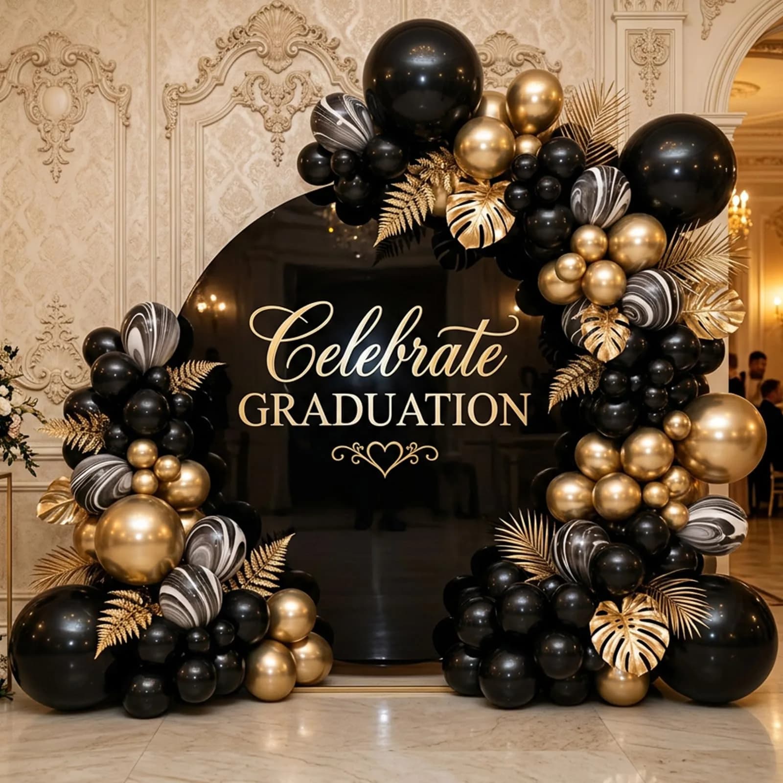 RUBFAC Chrome Gold Balloon Arch Kit 129pcs | Shimmering Gold Party Decorations - view 4