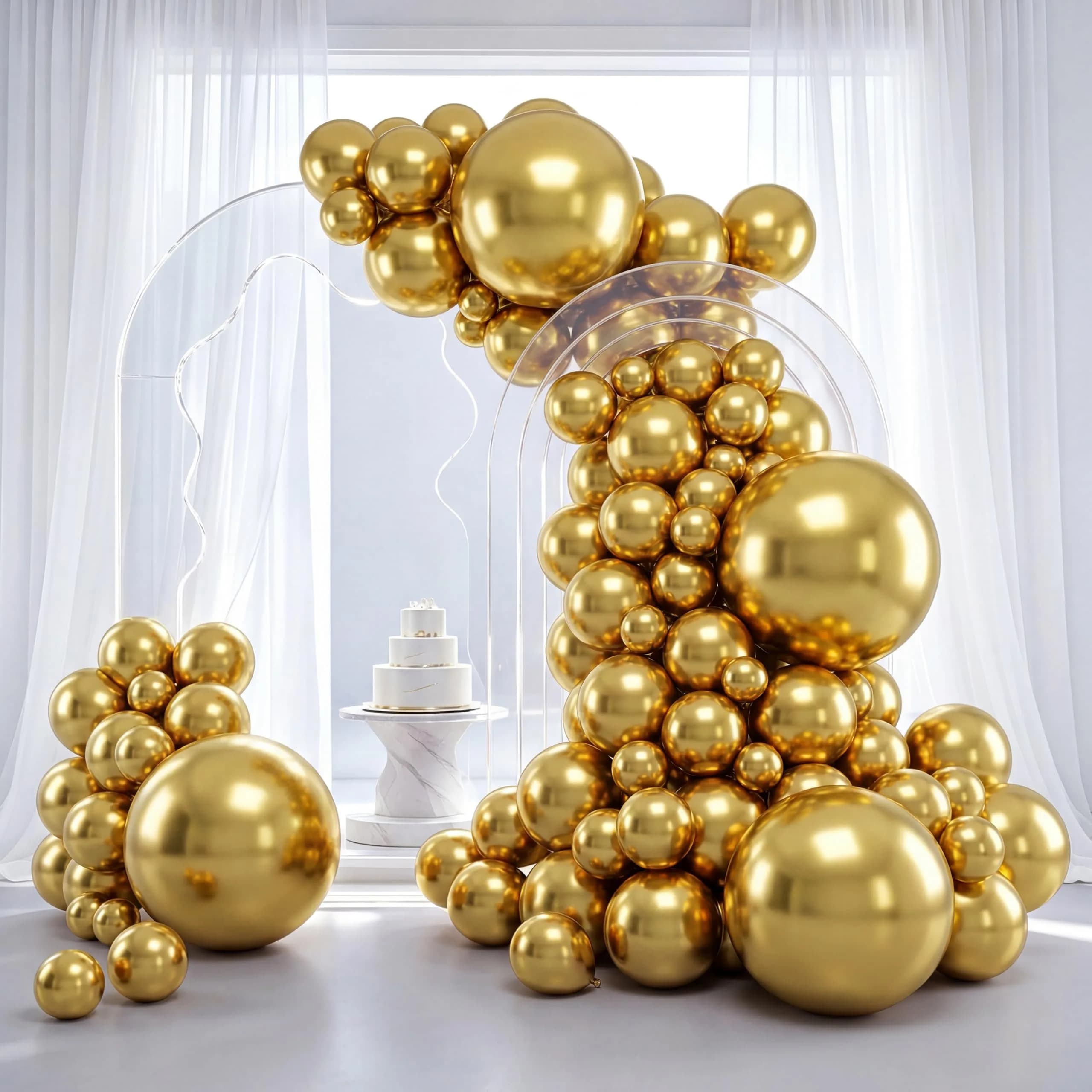 RUBFAC Red Black White Balloon Arch Kit 129pcs | Assorted Colors Party Decorations — Gold