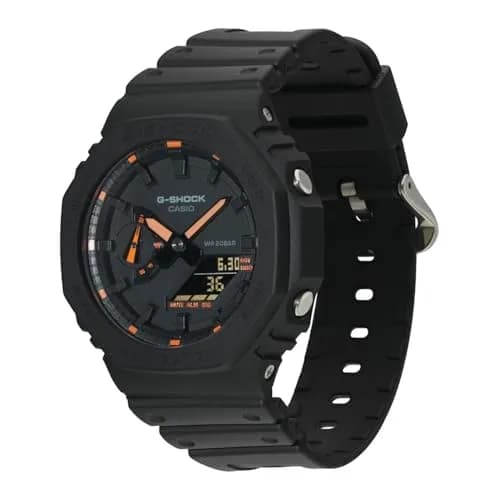 Casio GA-2100-1A4ER G-Shock Neon Accent Quartz Watch for Men, Black/Orange | Durable Resin Case & 200M Water Resistance thumbnail 2