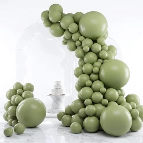 rubfac Sage Green Balloons 129pcs Different Sizes Latex Balloon Arch Kit | Assorted Colors Party Balloon Garland for Birthdays & Events thumbnail 1