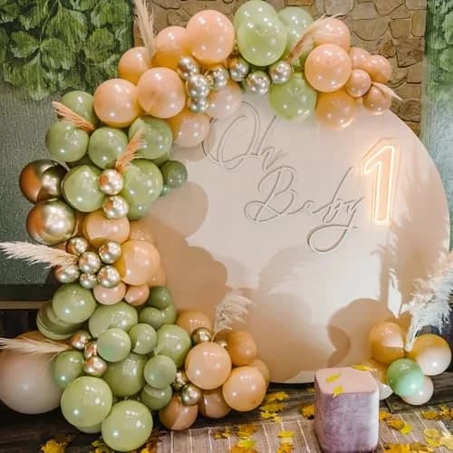 rubfac Sage Green Balloons 129pcs Different Sizes Latex Balloon Arch Kit | Assorted Colors Party Balloon Garland for Birthdays & Events thumbnail 4