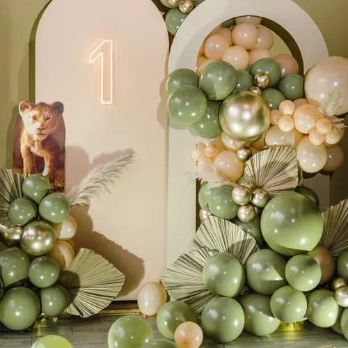 rubfac Sage Green Balloons 129pcs Different Sizes Latex Balloon Arch Kit | Assorted Colors Party Balloon Garland for Birthdays & Events thumbnail 5