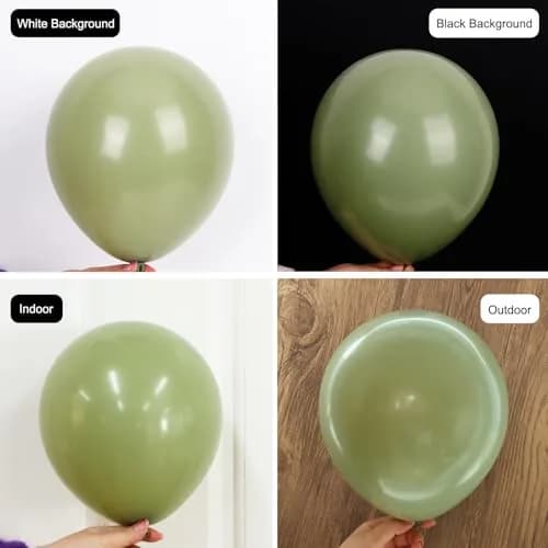 rubfac Sage Green Balloons 129pcs Different Sizes Latex Balloon Arch Kit | Assorted Colors Party Balloon Garland for Birthdays & Events thumbnail 3