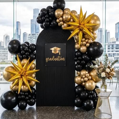 RUBFAC Black Balloon Arch Kit 129pcs Assorted Sizes | Premium Latex Party Balloons for Birthdays & Events thumbnail 5