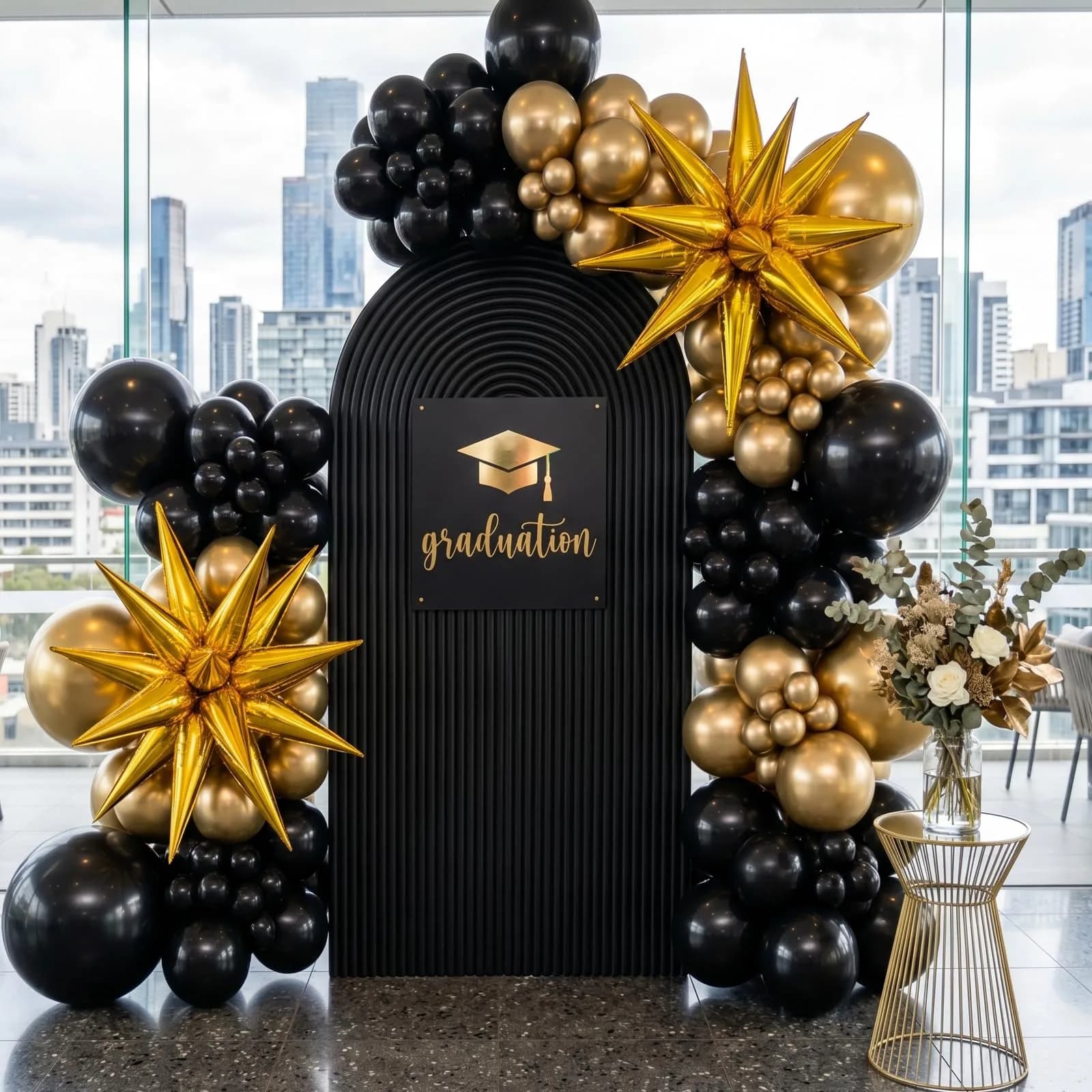 RUBFAC Black Balloon Arch Kit 129pcs Assorted Sizes | Premium Latex Party Balloons for Birthdays & Events - view 5