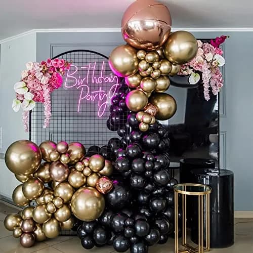 RUBFAC Black Balloon Arch Kit 129pcs Assorted Sizes | Premium Latex Party Balloons for Birthdays & Events thumbnail 7