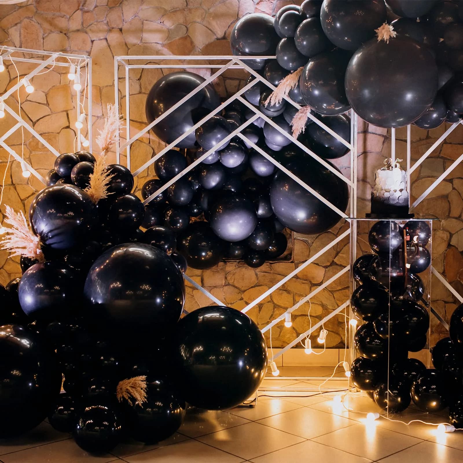 RUBFAC Black Balloon Arch Kit 129pcs Assorted Sizes | Premium Latex Party Balloons for Birthdays & Events - view 8