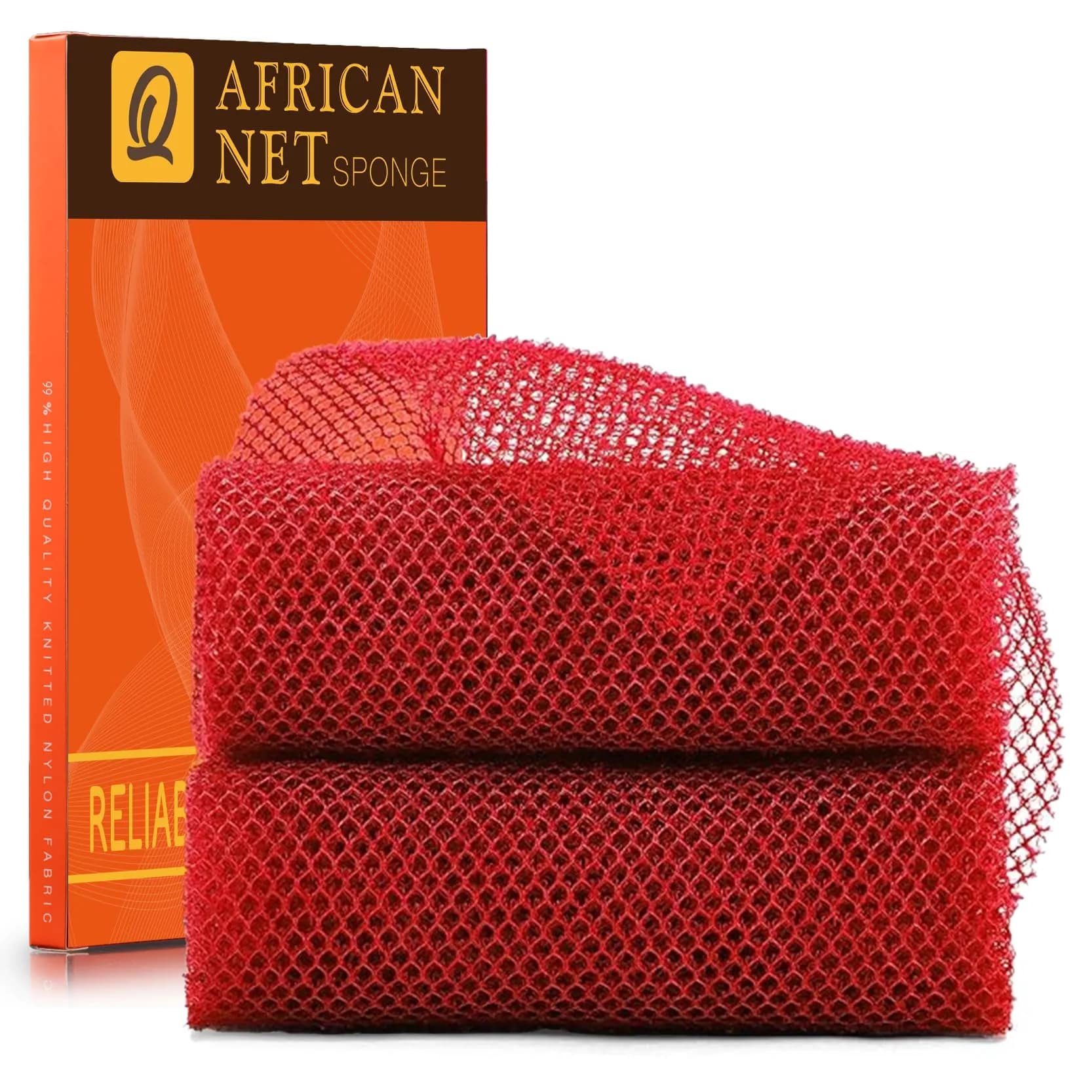 UJFQBH Red African Net Sponge - Pack of 2 | Deep Cleansing & Gentle Exfoliation - main product image