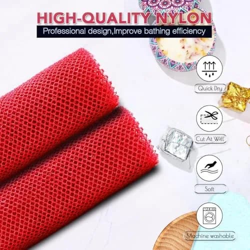 UJFQBH African Net Bath Sponge 80cm (31.5in) | Exfoliating Shower Body Scrubber for Back and Skin thumbnail 4