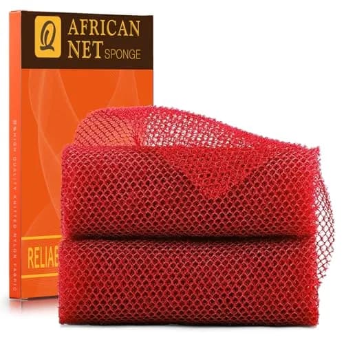 UJFQBH African Net Bath Sponge 80cm (31.5in) | Exfoliating Shower Body Scrubber for Back and Skin thumbnail 1
