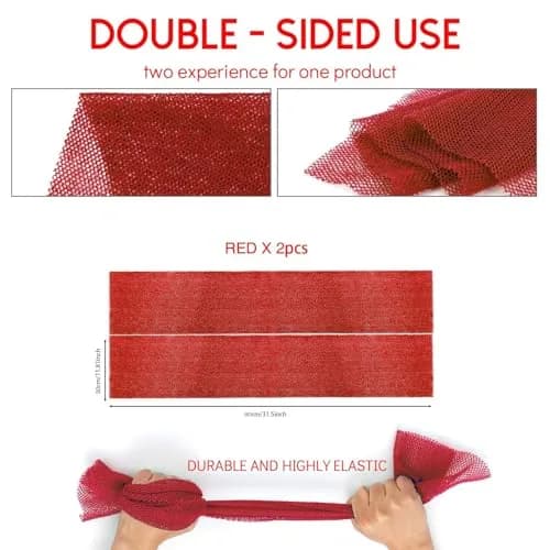 UJFQBH African Net Bath Sponge 80cm (31.5in) | Exfoliating Shower Body Scrubber for Back and Skin thumbnail 7