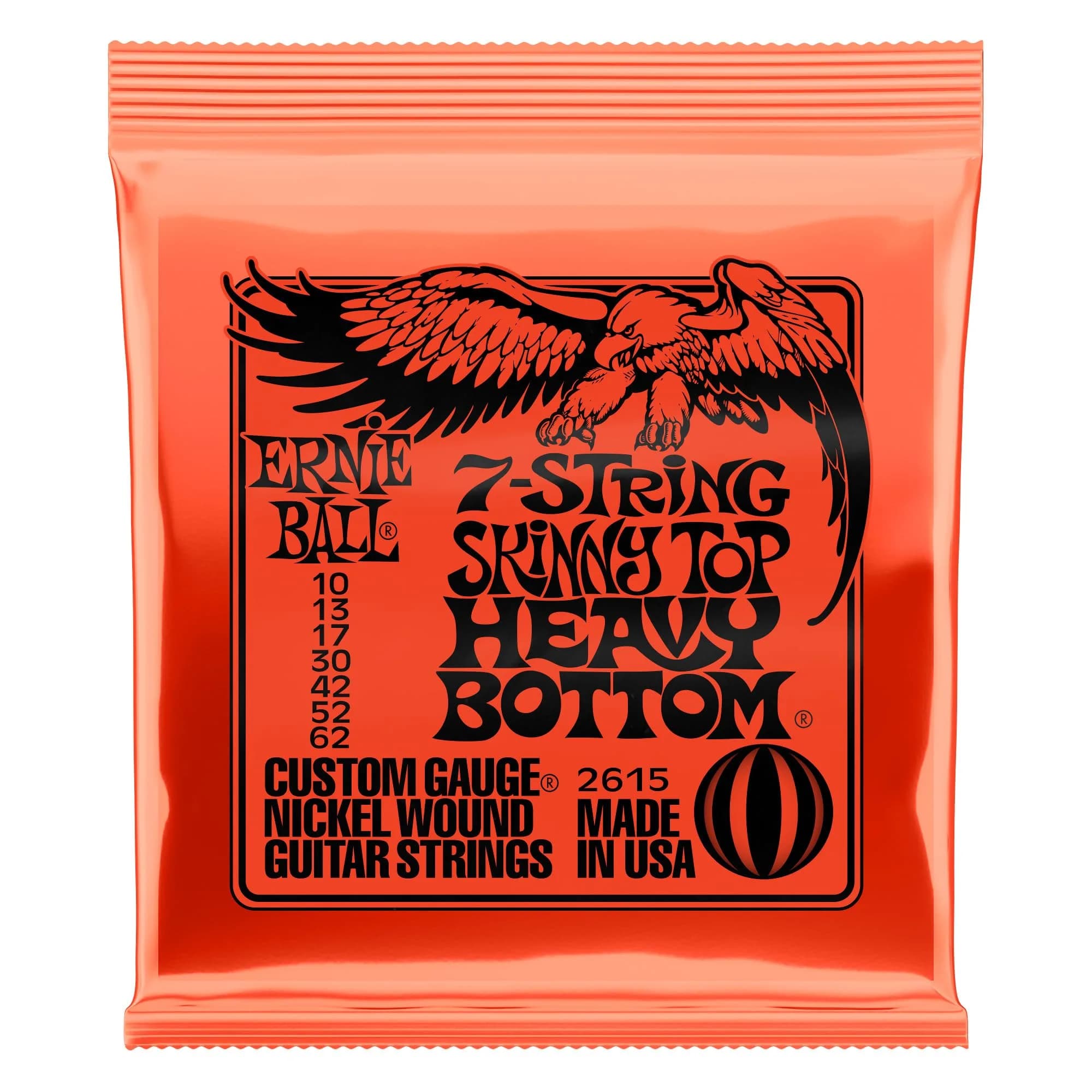 Ernie Ball Skinny Top Heavy Bottom 7-String Slinky Nickel Wound Electric Guitar Strings 10-62 Gauge | Balanced Tone for Lead & Rhythm - main product image