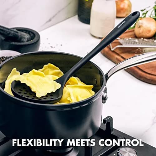 GreenPan 5 Piece Cooking Utensil Set, Silicone Nonstick, Scratch-Free, Black | Versatile Kitchen Tools thumbnail 5