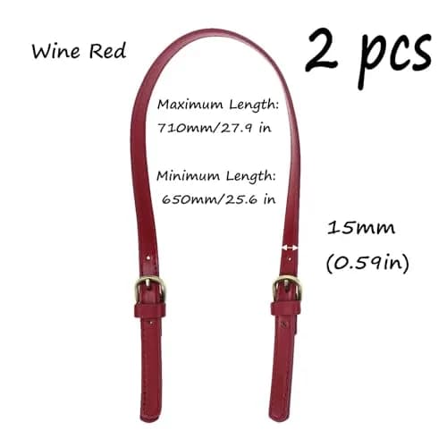 Semetall PU Leather Replacement Purse Straps 2 Pcs 65cm to 71cm | Adjustable Bag Handles for Handbags & Shoulder Bags thumbnail 3