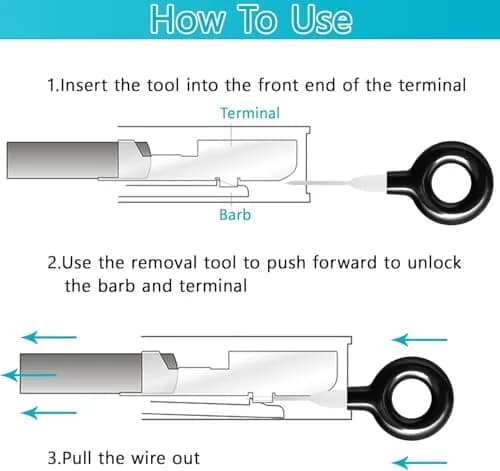 Kikerike Terminal Removal Tool Kit 45 Pcs | Automotive Electrical Connector Pin Extractor thumbnail 4