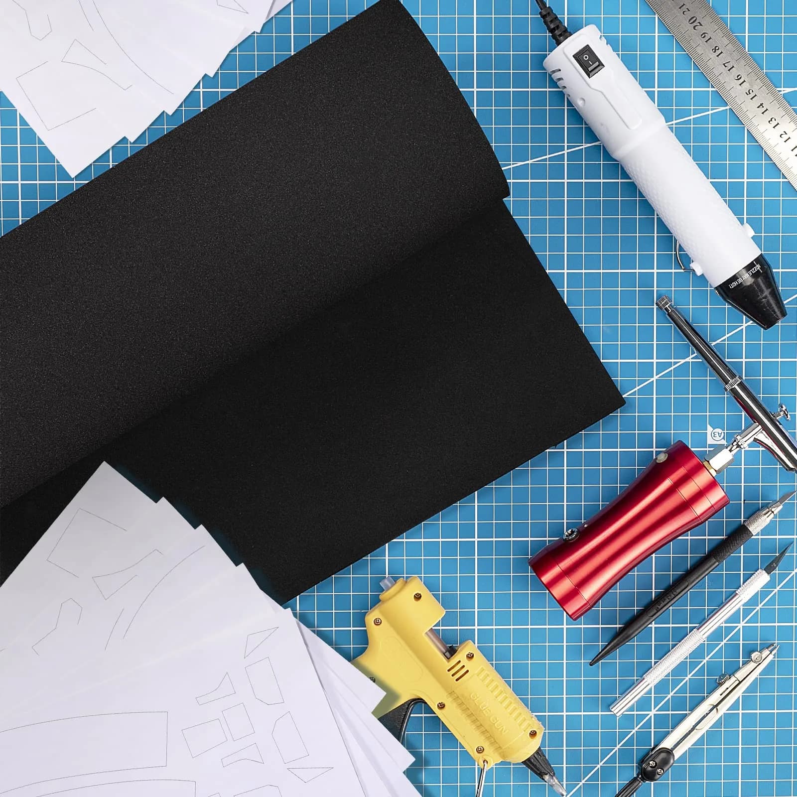 MEARCOOH Black EVA Foam Sheet Roll 10mm Thick (35.3cm x 99cm) | High Density 86kg/m³ for Cosplay & Crafts - view 3