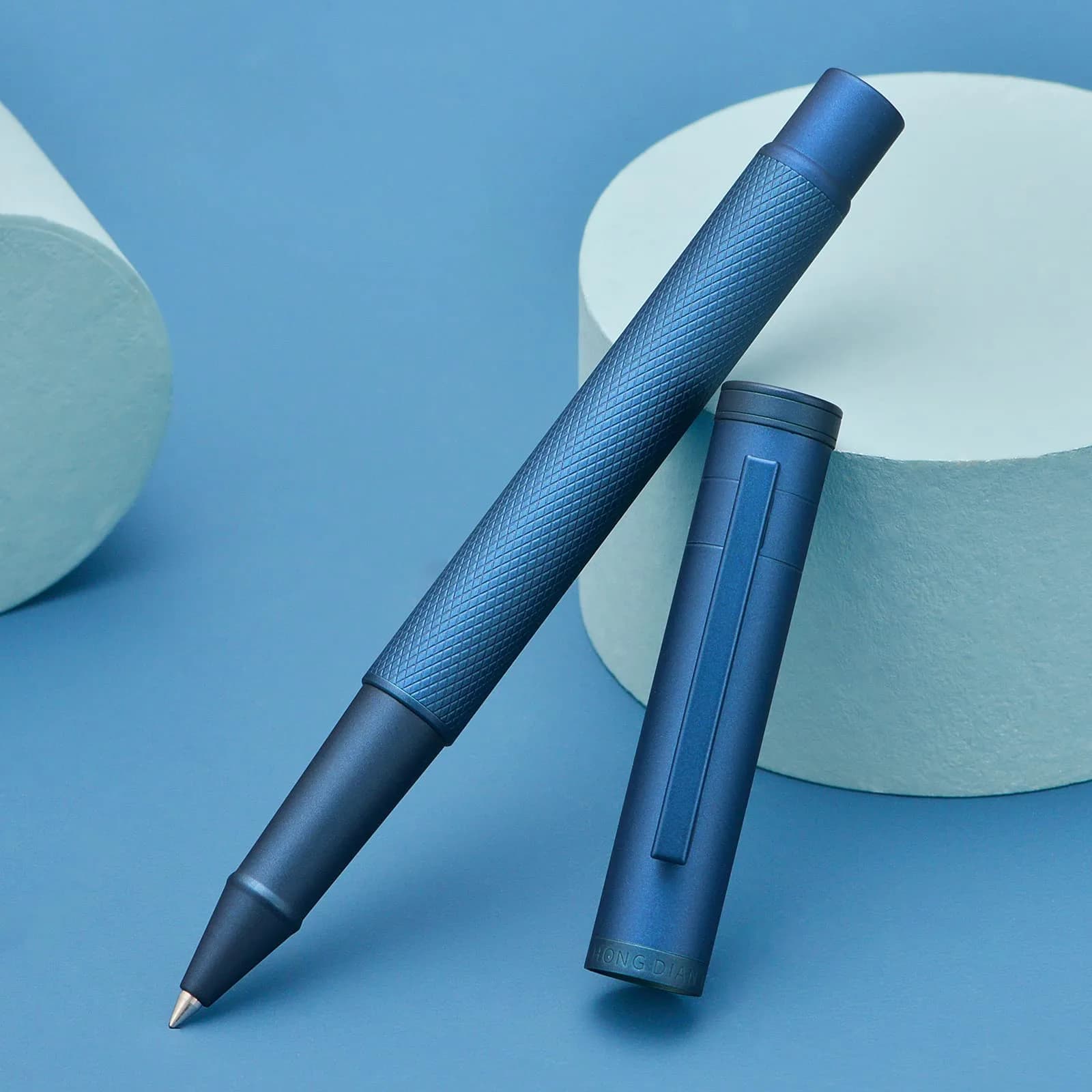 Asvine Hongdian 1851 Dark Blue Roller Pen with Schmidt Black Ink | Smooth Writing Experience - view 4