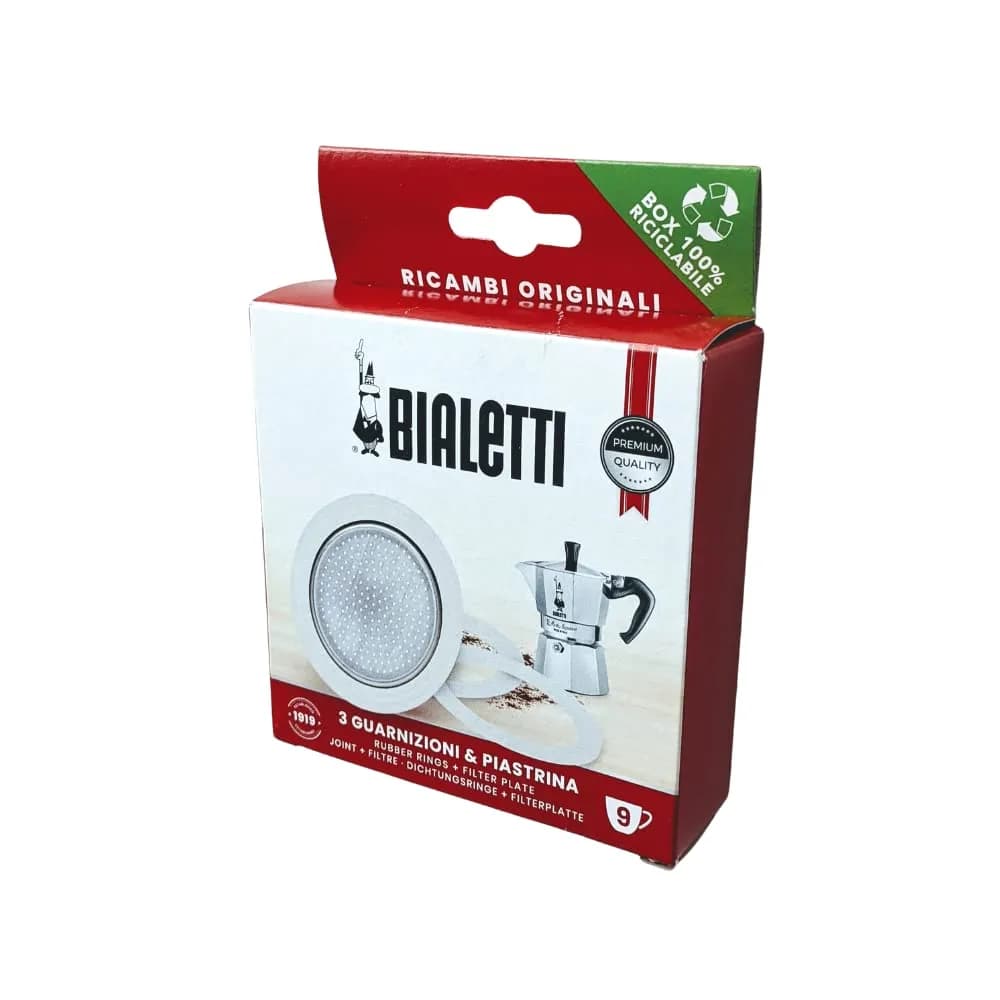 Bialetti 9-Cup Moka Pot Gasket and Plate Set | Stainless Steel Replacement Parts - view 2