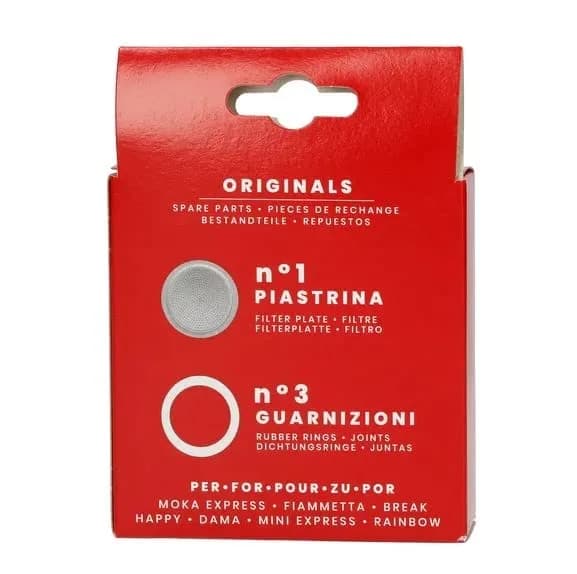 Bialetti 9-Cup Moka Pot Gasket and Plate Set | Stainless Steel Replacement Parts thumbnail 3