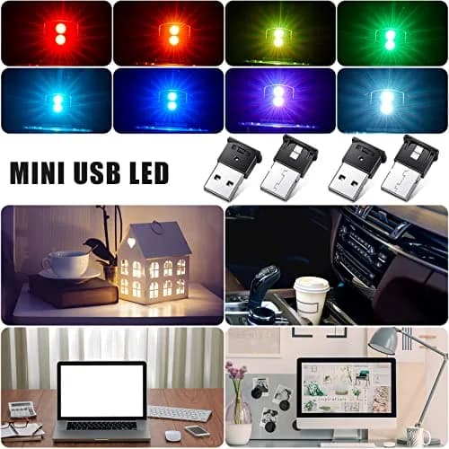 Tallew 4 Pcs Mini USB LED Interior Lights 5V | Music Sync Atmosphere Lamps thumbnail 6