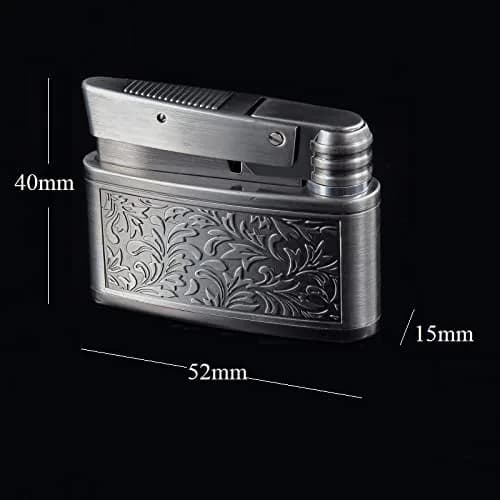 YANCONG Vintage Kerosene Lighter Retro Embossed Antique Style Petrol Lighter for Men (Silver) | Copper, Kerosene, 52*40*15mm thumbnail 7