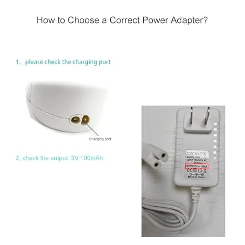 PDEEY 3V Water Flosser Charger Replacement Wall Adapter 5 ft Cable | Compatible with Waterpik WP360 WP462 WP450 thumbnail 2