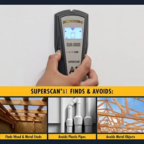 Zircon SuperScan A1 Advanced Stud Finder with Target Control and StudScan Mode | Detects Wood & Metal Studs up to 19mm thumbnail 4