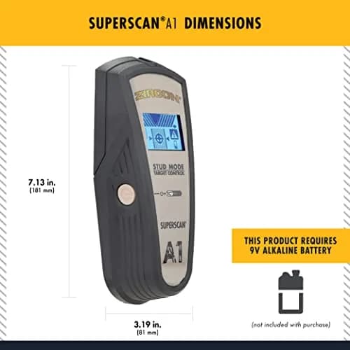 Zircon SuperScan A1 Advanced Stud Finder with Target Control and StudScan Mode | Detects Wood & Metal Studs up to 19mm thumbnail 6
