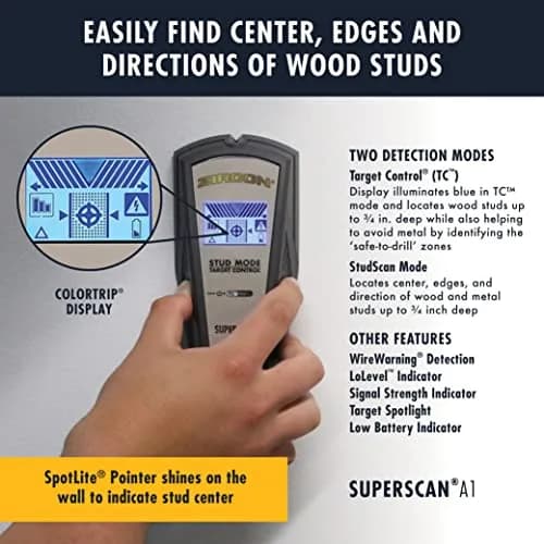 Zircon SuperScan A1 Advanced Stud Finder with Target Control and StudScan Mode | Detects Wood & Metal Studs up to 19mm thumbnail 3