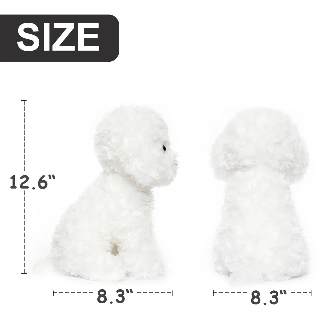 WEIGEDU White Toy Poodle Stuffed Animal Dog Puppy - Bichon Frise Maltese Maltipoo White Labradoodle Plush Toy for Kids and Babies 12.6" thumbnail 5