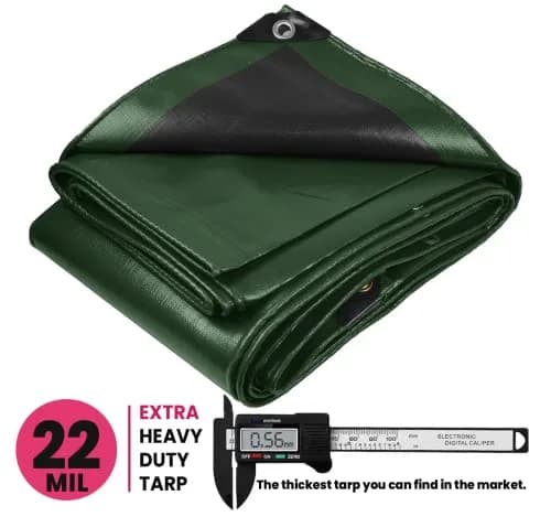 PROTARP Heavy Duty 22 Mil Tarp Cover 20′ X 30′ | Waterproof UV Resistant Rip & Tear Proof thumbnail 2
