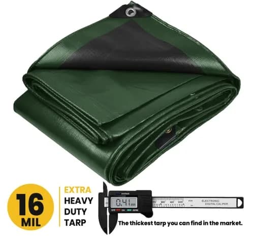 PROTARP Extra Heavy Duty 16 Mil Tarp Cover | Waterproof, UV Resistant, Rip & Tear Proof (20′ X 40′) thumbnail 2