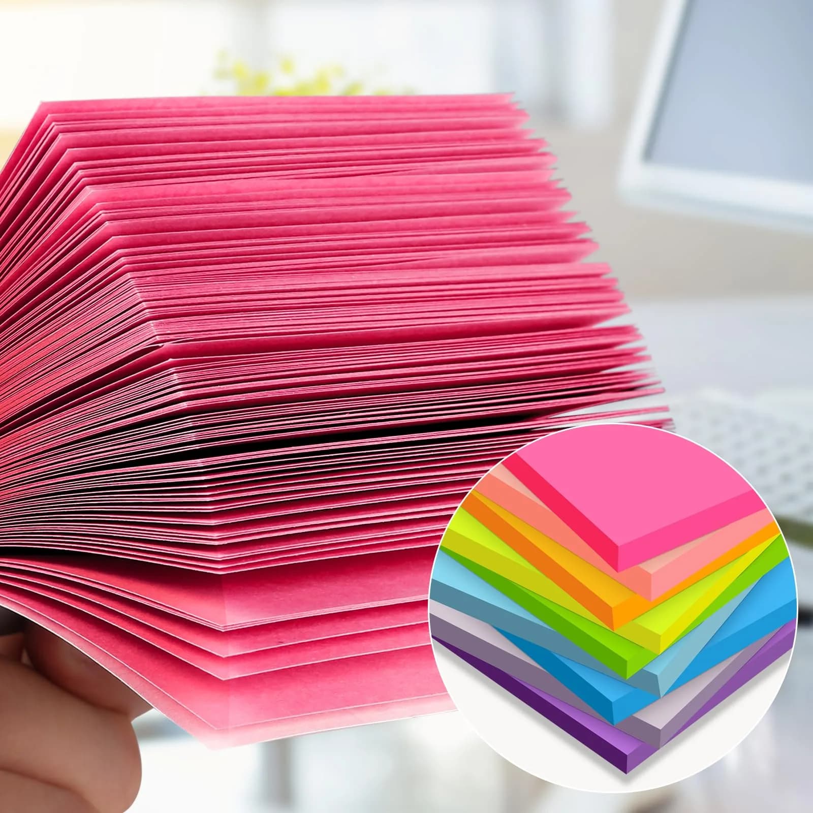 YEECOK Pastel Sticky Notes 3x3 inch, 100 Sheets Per Pad | Bulk Pack Self-Stick Note for Students & Office - view 4
