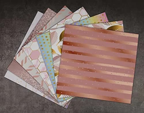 Inkdotpot 25 Sheets Metallic Pastels Theme Texture Scrapbook Paper 12x12 | Colorful DIY Craft Supplies thumbnail 5