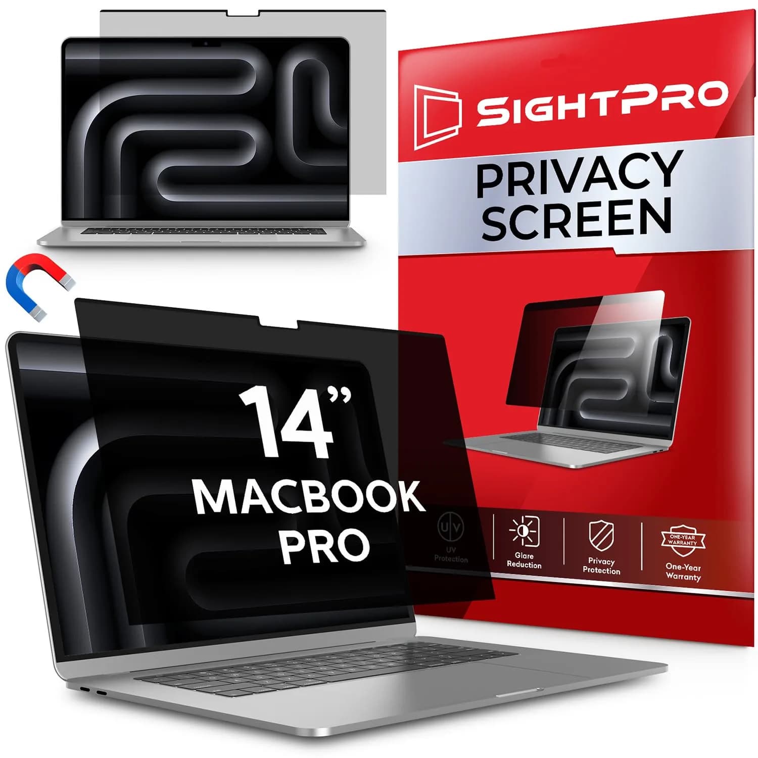 SightPro Magnetic Privacy Screen for MacBook Pro 14 Inch (2021-2026, M1-M5 Pro, Max) | Anti-Spy Filter