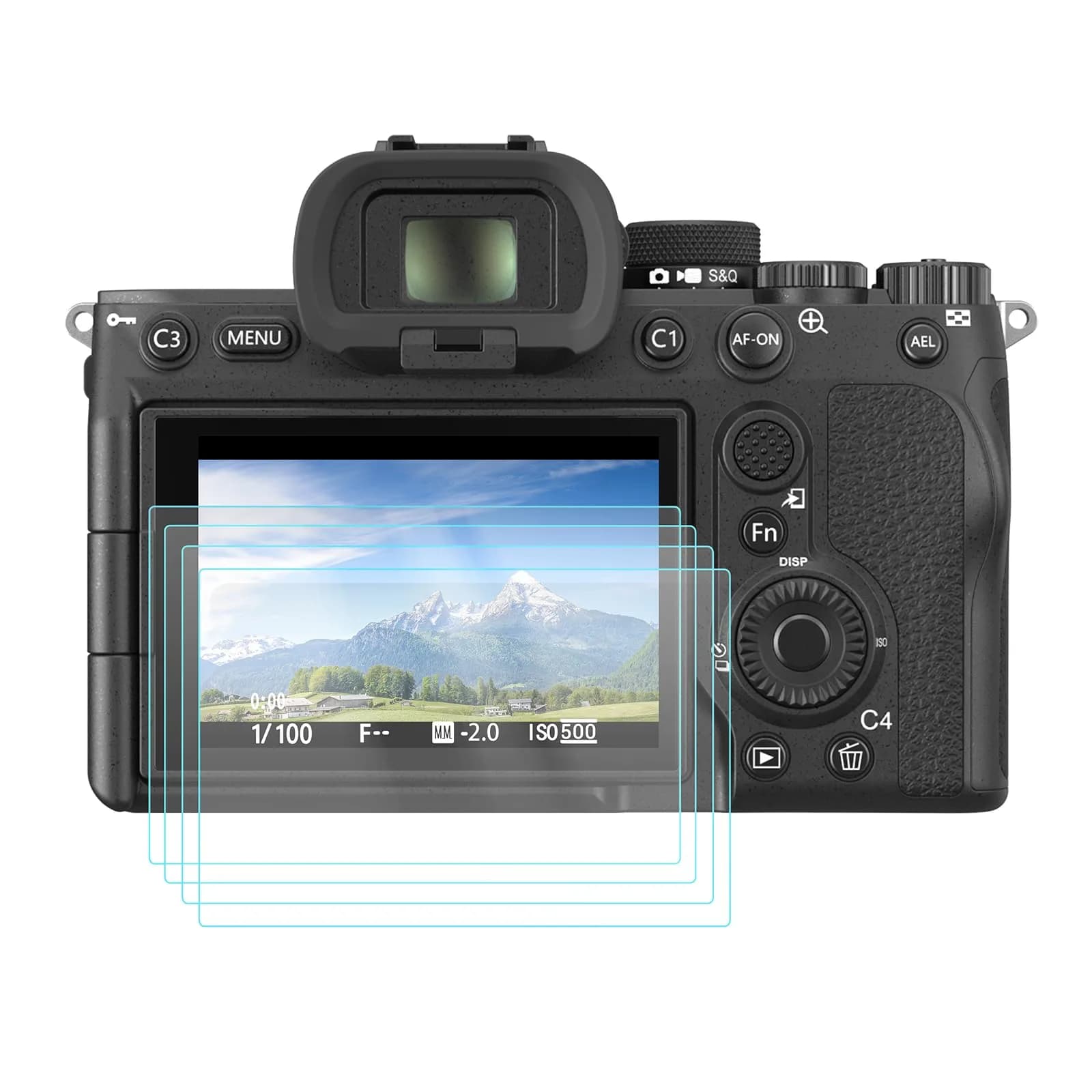 SMALLRIG Tempered Glass Screen Protector for Sony Alpha 7C II / 7CR / 6700 / ZV-E1 / 7 IV Cameras (4-Pack, 73.4 x 49.6mm) - main product image