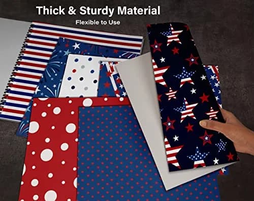 Inkdotpot America Theme Texture Scrapbook Paper Pad 12x12 Inch (25 Sheets, 150 GSM) | Acid-Free Cardstock for Crafts thumbnail 8