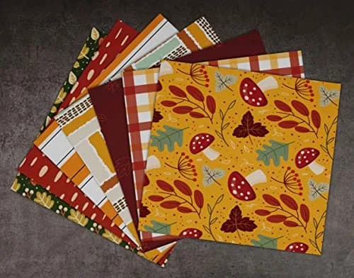 Inkdotpot 25 Sheets Autumn Fall Theme Texture Scrapbook Paper Pad 12x12 | Colorful Decorative Cardstock for DIY Crafts thumbnail 5