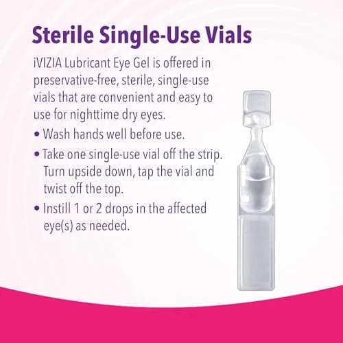 iVIZIA Lubricant Eye Gel for Nighttime Dry Eyes, Preservative-Free, 30 Single-Use Vials | FDA Approved Medication thumbnail 2